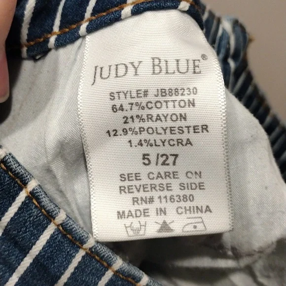Judy Blue Stripe Super Flare High Waist Ruby Ya Ya Shirley Jeans 5/27-Boho - Picture 8 of 9